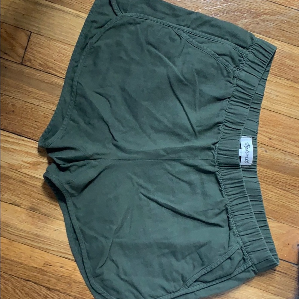 Madewell army green cotton shorts
